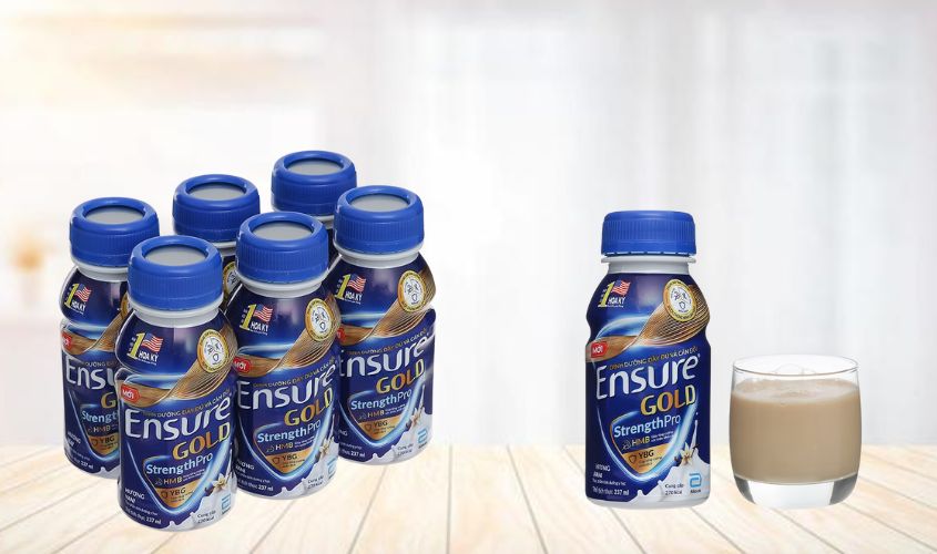 Lốc 6 chai sữa bột người lớn pha sẵn Ensure Gold hương vani 237 ml