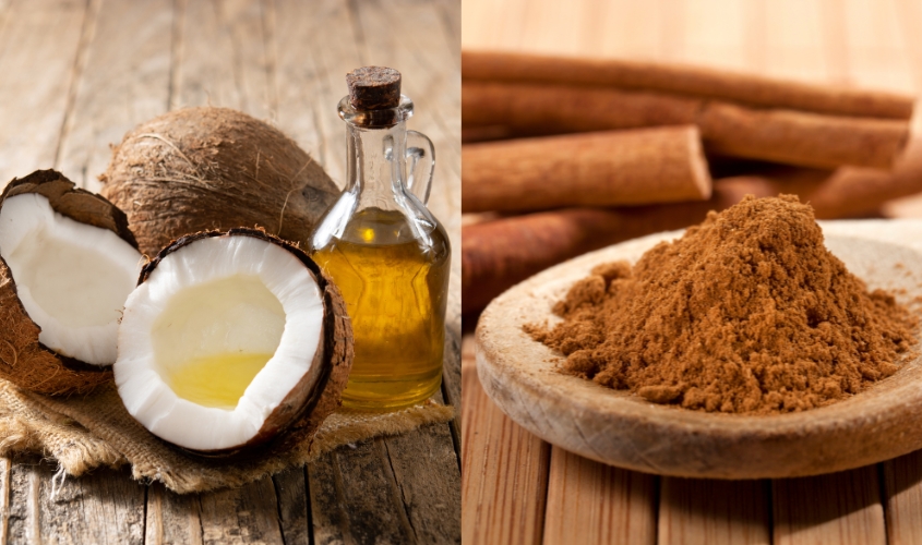 Mặt nạ cho tóc với dầu dừa và bột quế