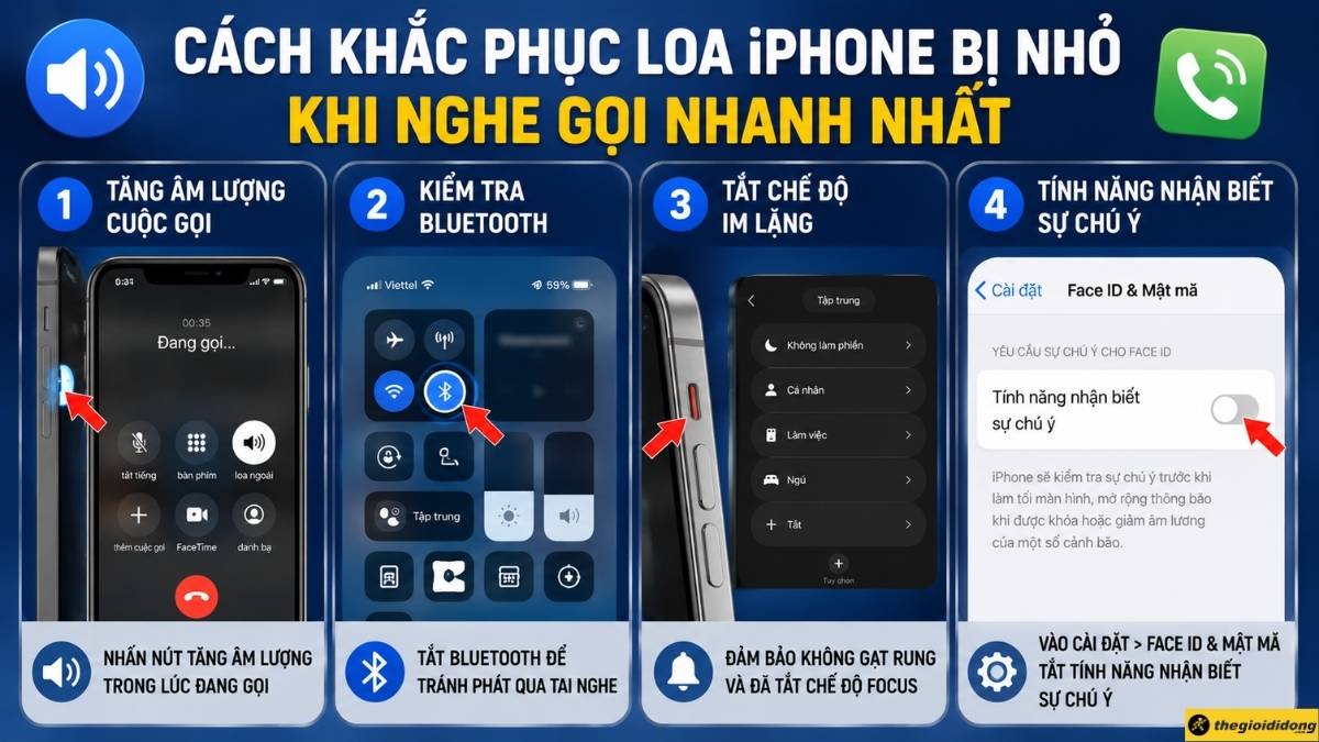 C&aacute;ch khắc phục loa iPhone bị nhỏ khi nghe gọi nhanh nhất