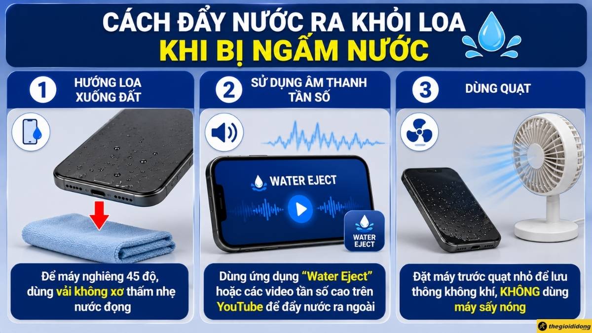 C&aacute;ch đẩy nước ra khỏi loa khi bị ngấm nước