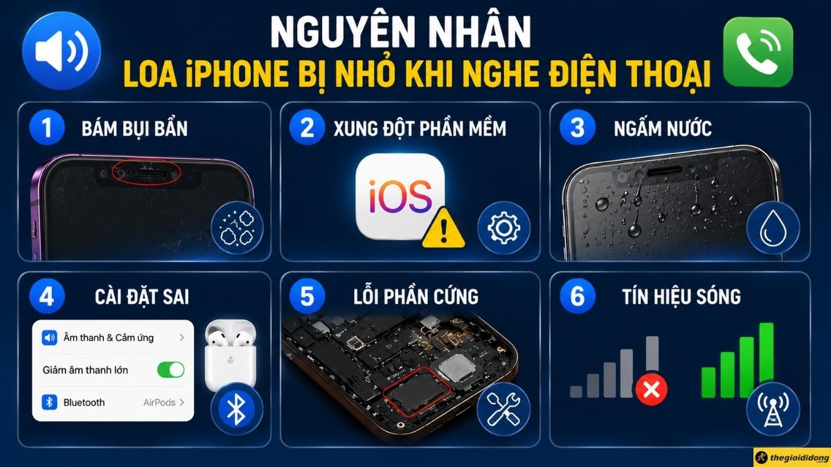 Nguy&ecirc;n nh&acirc;n khiến loa iPhone bị nhỏ khi nghe điện thoại