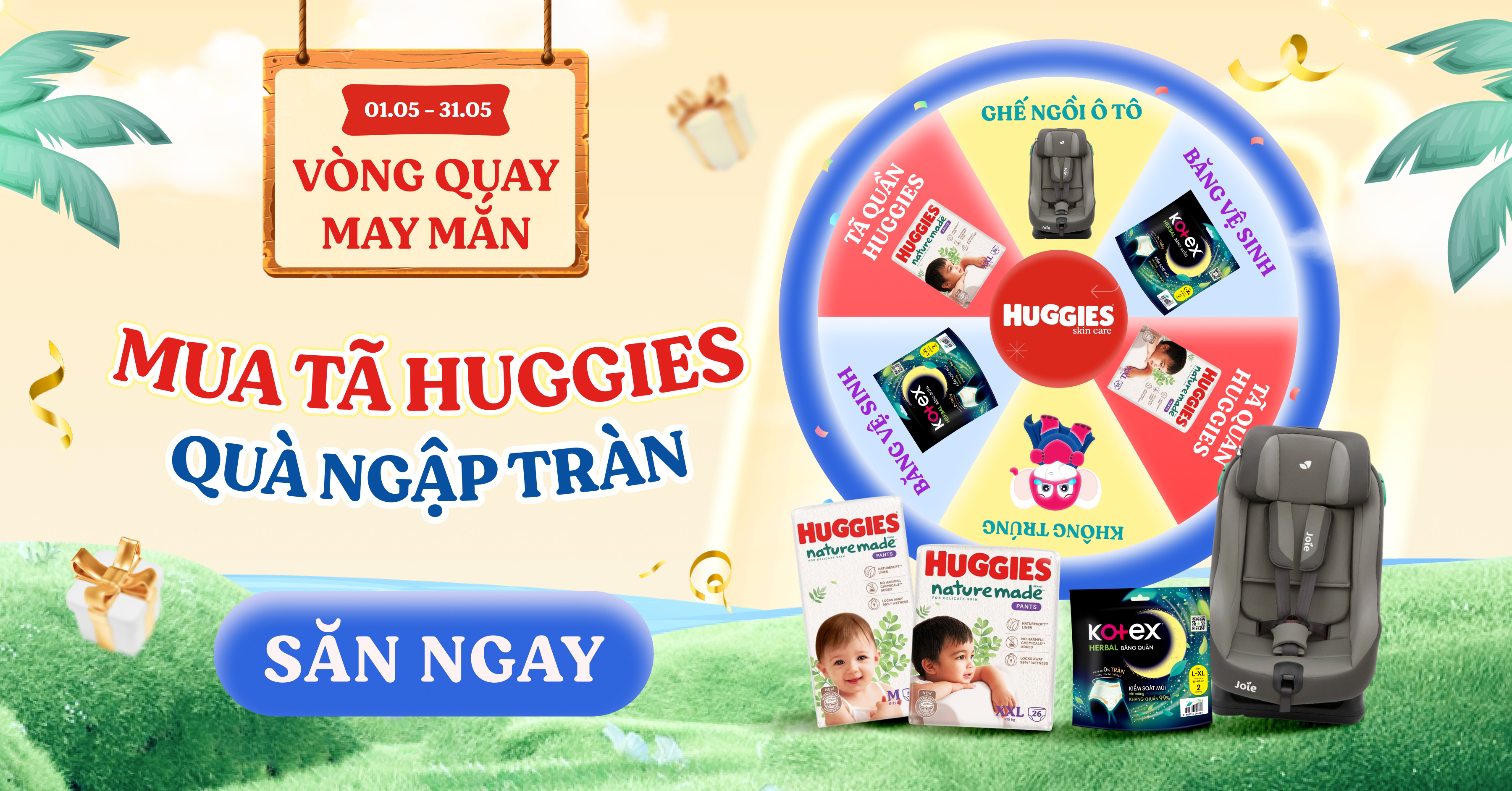 Mua bỉm Huggies - Săn quà xịn, quay là trúng