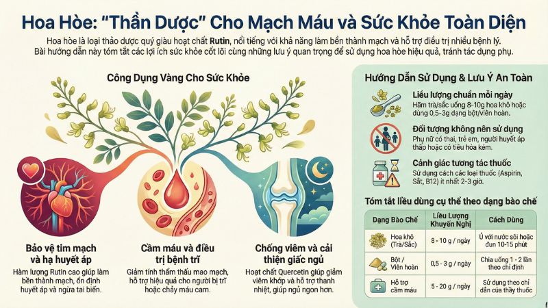 Infographic - Tác dụng của hoa hoè