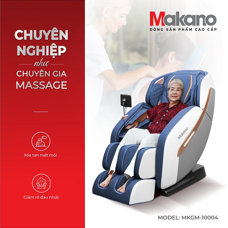 Ghế massage Makano MKGM-10004 thiết kế sang trọng, đẹp mắt với nhiều công nghệ nổi bật giúp đem lại hiệu quả massage tối ưu