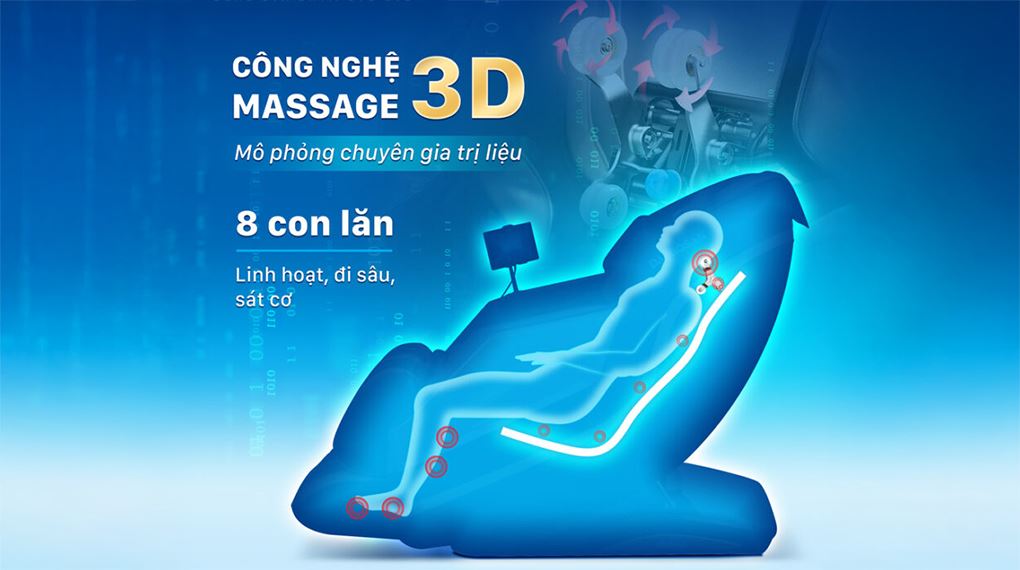 Ghế massage Daikiosan DC200 có công nghệ 3D giúp giảm đau mỏi hiệu quả