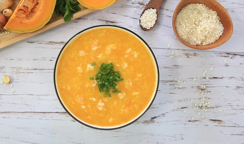 Hình minh họa cháo óc heo bí đỏ