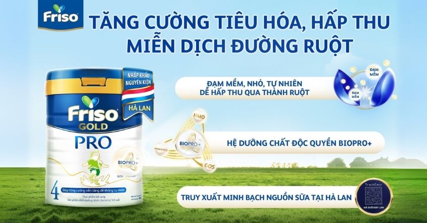 Sữa bột Friso Gold số 4 hương vani 850g (2 - 6 tuổi)