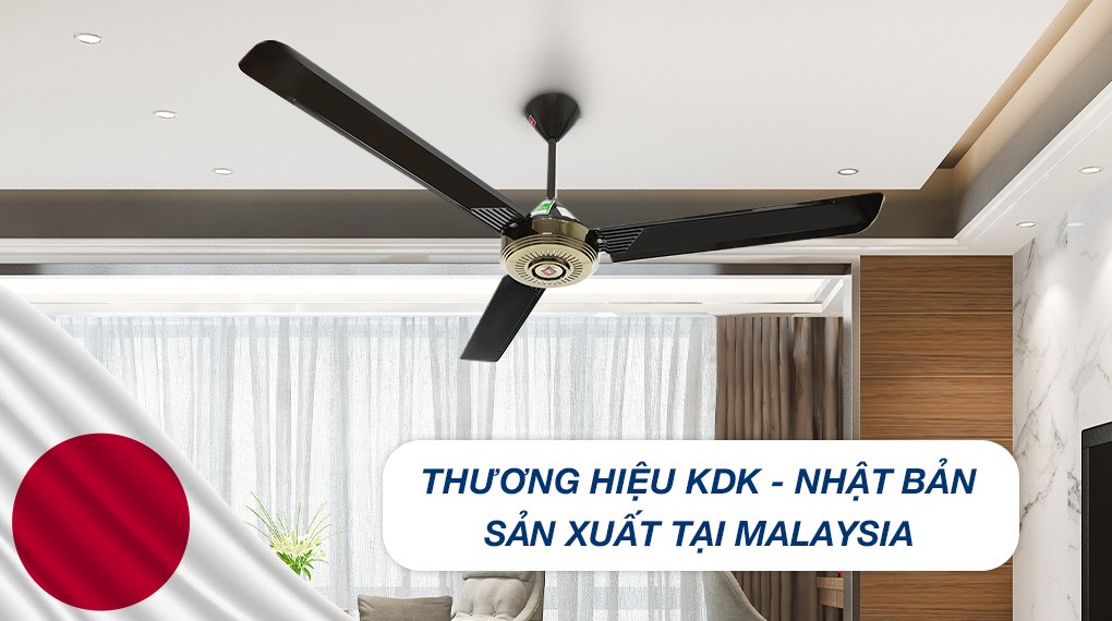 Quạt trần KDK 3 cánh N56YG(BB) 75W