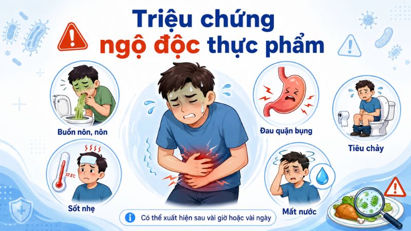 Một số triệu chứng điển hình khi bị ngộ độc thực phẩm Một số triệu chứng điển hình khi bị ngộ độc thực phẩm