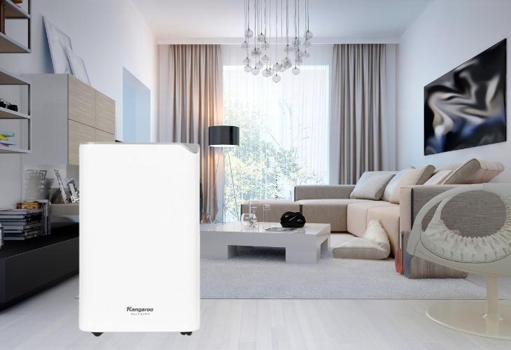 Máy hút ẩm Kangaroo KGDH20 chất liệu nhựa ABS chắc chắn, dễ lau chùi và vệ sinh