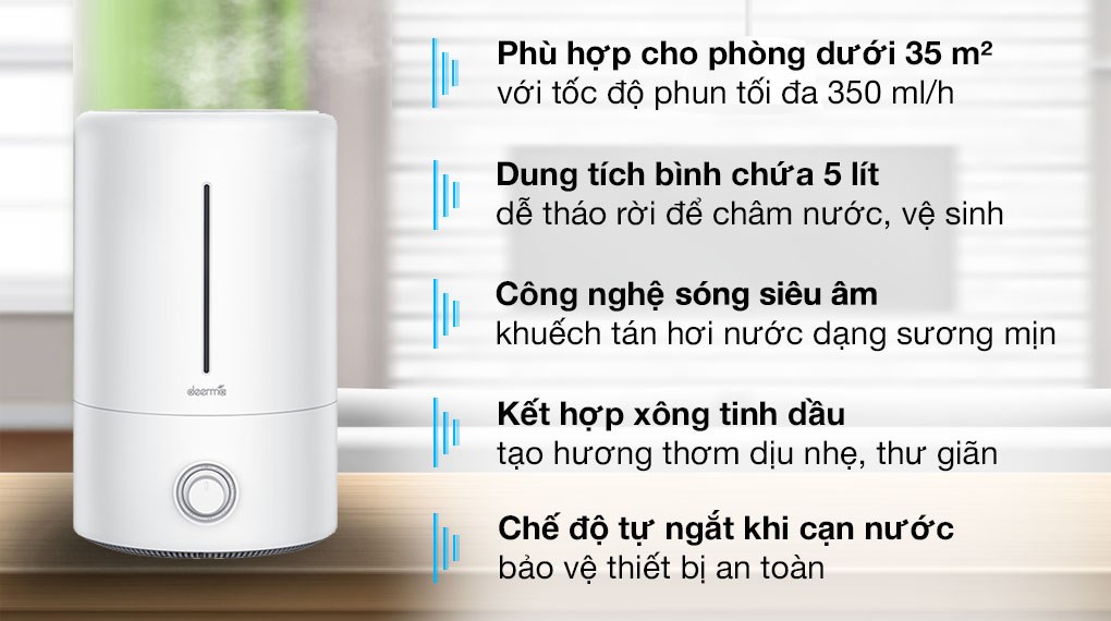 Máy tạo độ ẩm Deerma F628 được làm từ nhựa ABS cao cấp, có độ bền cao, bền bỉ