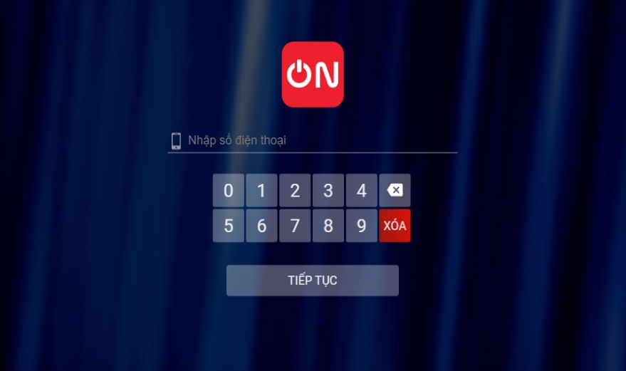 M&agrave;n h&igrave;nh nhập số điện thoại