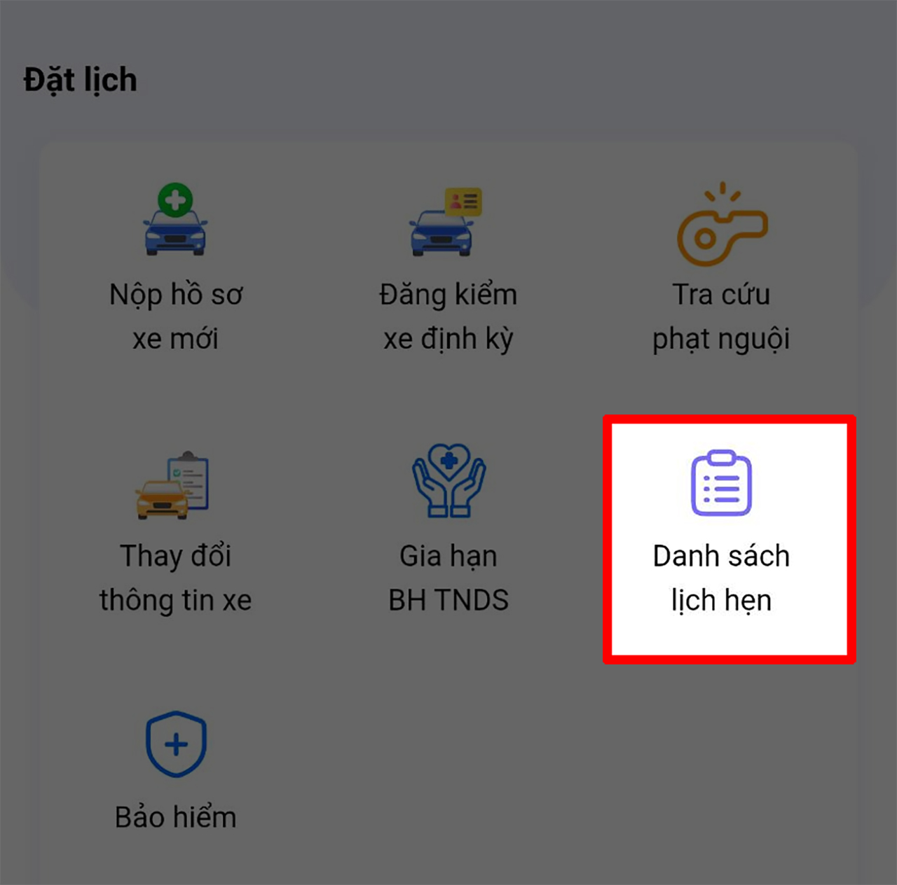 Cách đặt lịch đăng kiểm ô tô trên zalo