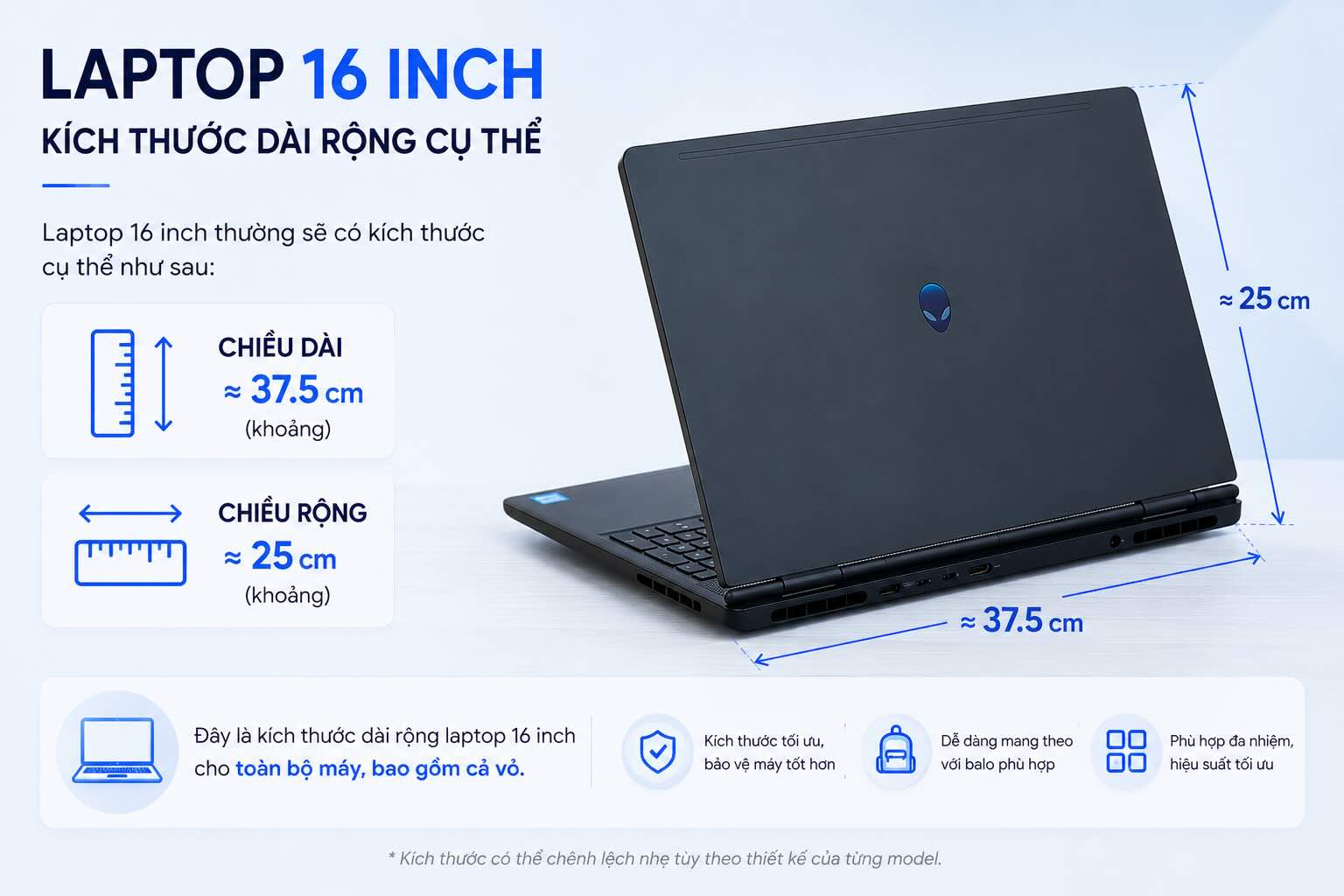Kích thước laptop 16 inch Kích thước laptop 16 inch