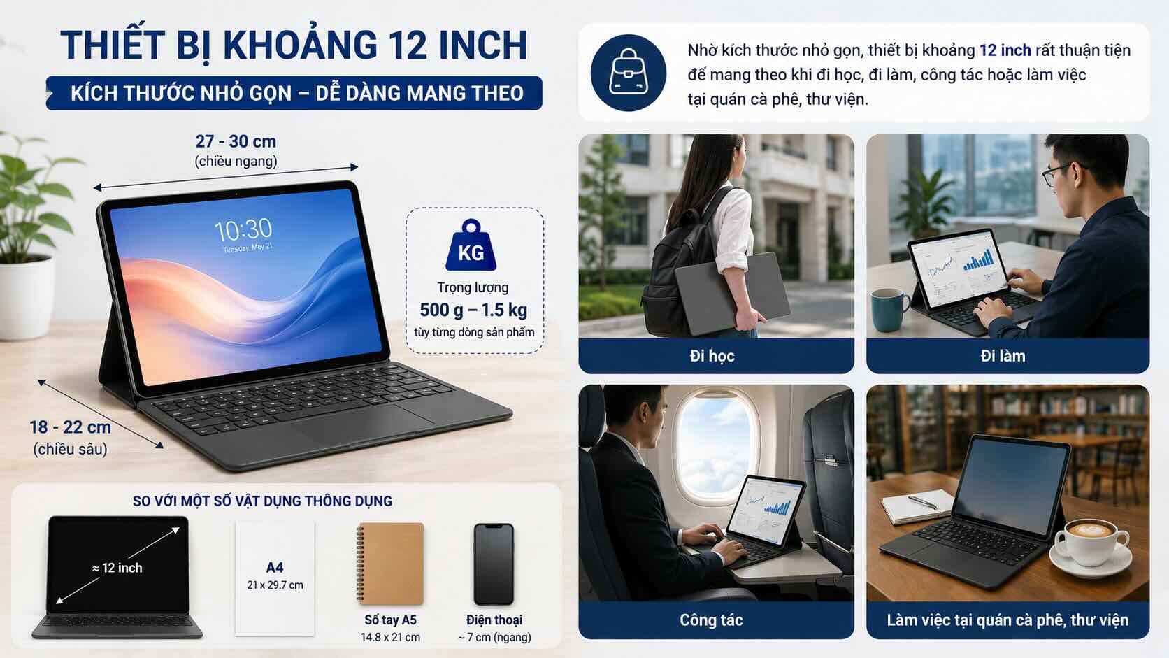 Kích thước thiết bị 12 inch Kích thước thiết bị 12 inch