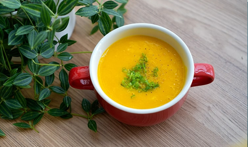 Hình minh họa cháo tim heo bí đỏ