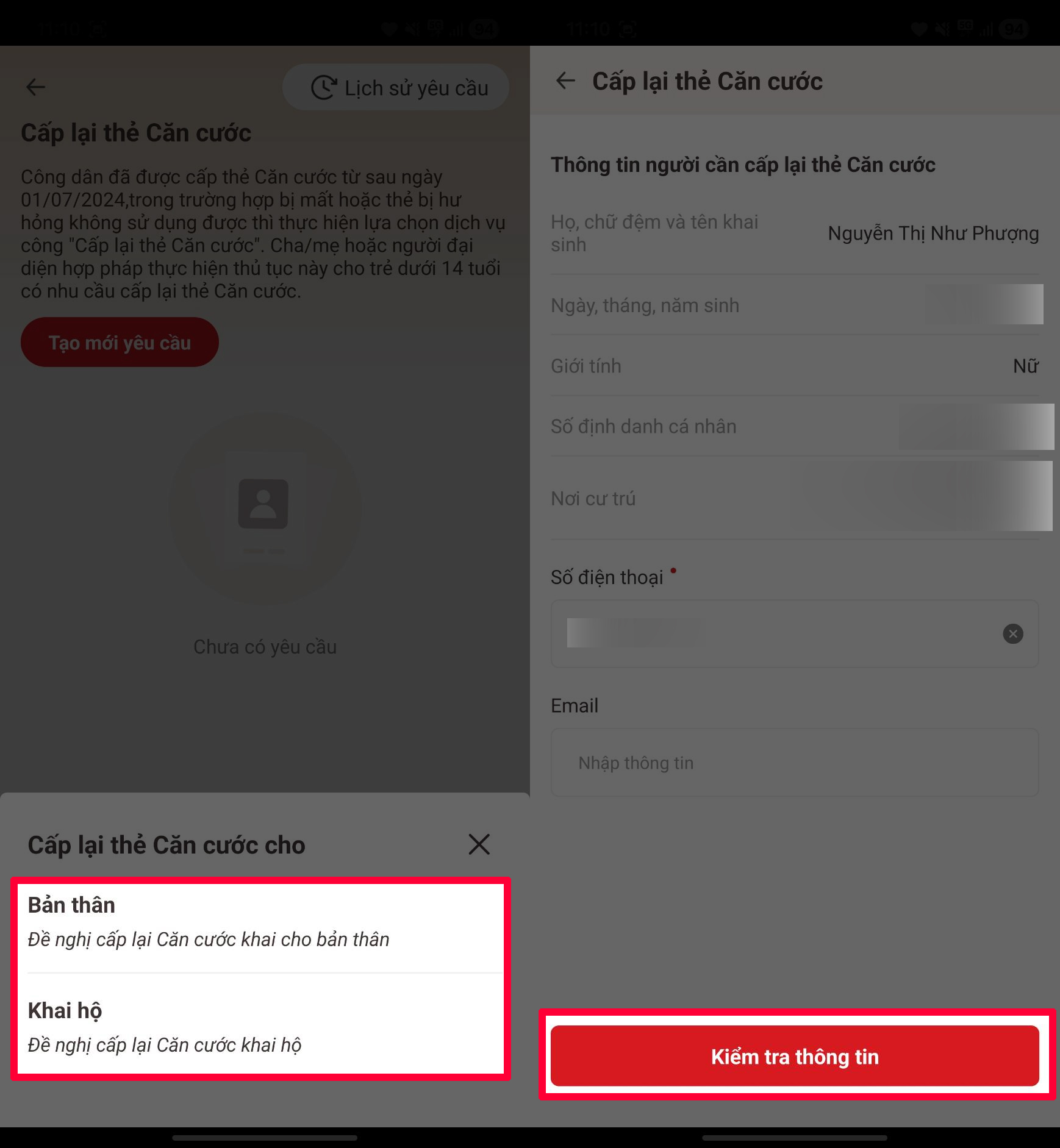 Cách đăng ký cấp lại thẻ Căn cước trên VNeID Cách đăng ký cấp lại thẻ Căn cước trên VNeID