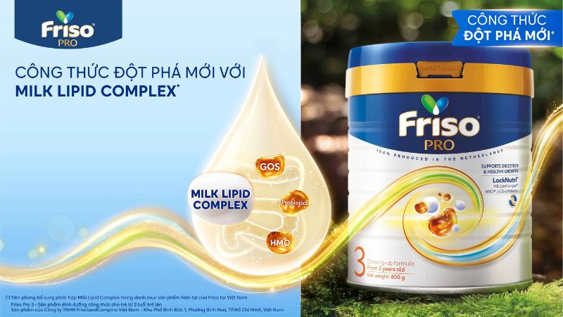 Sữa bột Friso Pro mới giúp bé êm bụng, dễ hấp thu chất dinh dưỡng