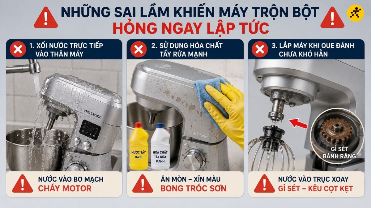 Những sai lầm khiến máy trộn bột hỏng ngay lập tức