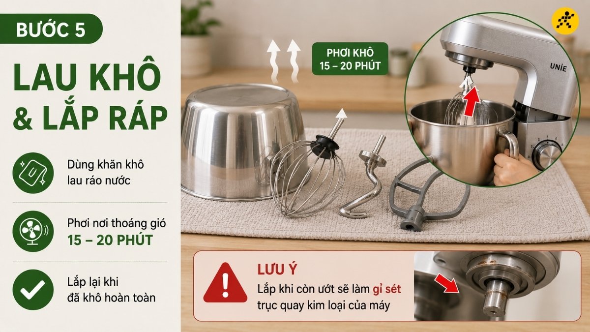 Lau khô và lắp ráp