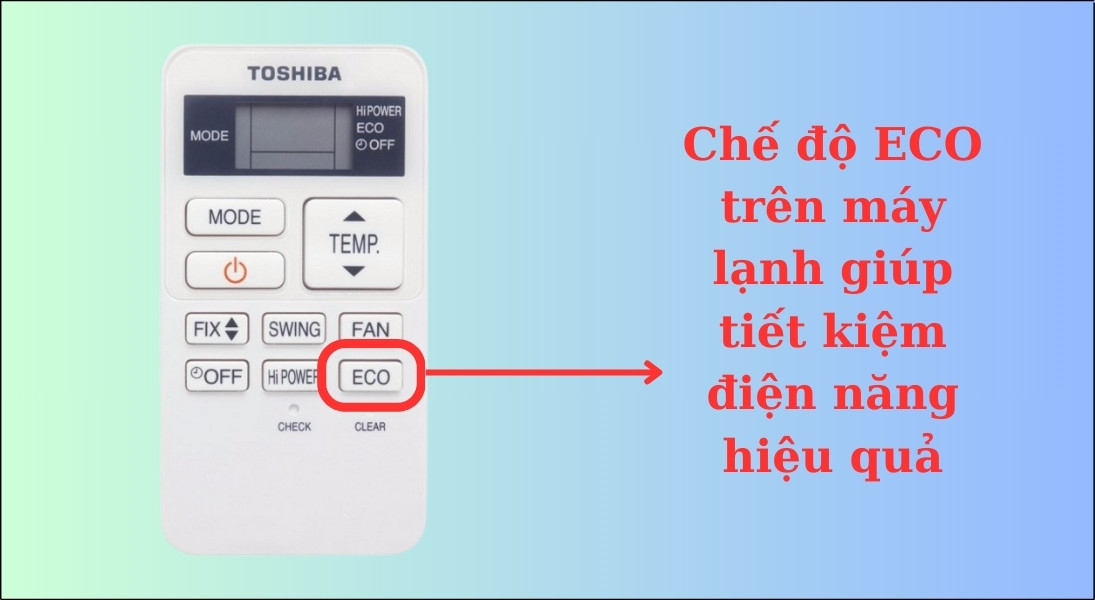 Chế độ ECO trên máy lạnh Toshiba giúp tiết kiệm điện năng hiệu quả