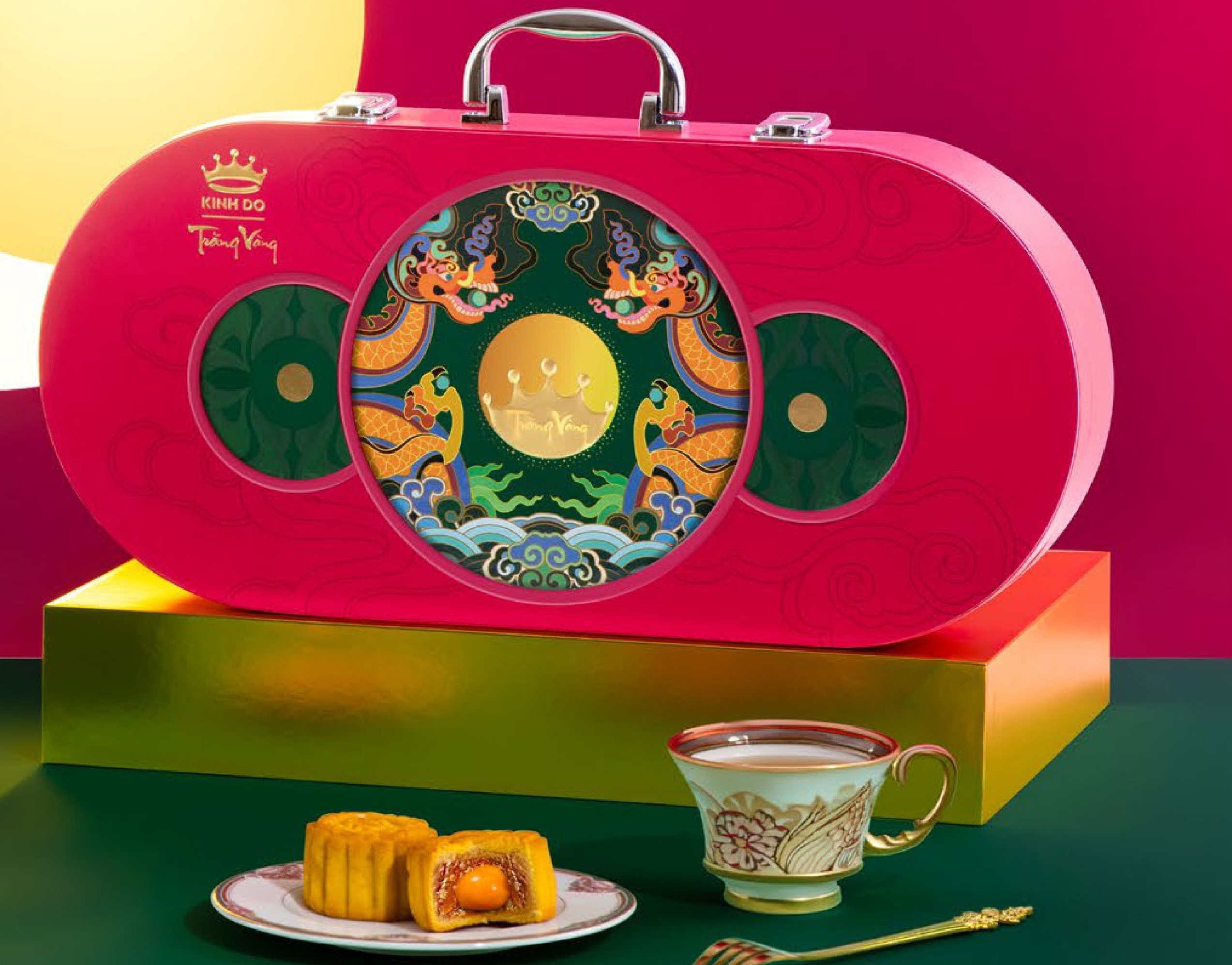 Mẫu banh trung thu Kinh đô Trăng Vàng Nguyệt Ánh Cát Tường (6 Bánhx80g) – Mẫu Mới 2024