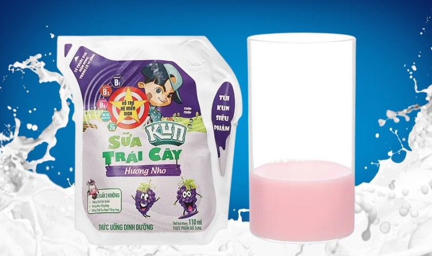 Túi sữa trái cây LiF Kun hương nho 110 ml