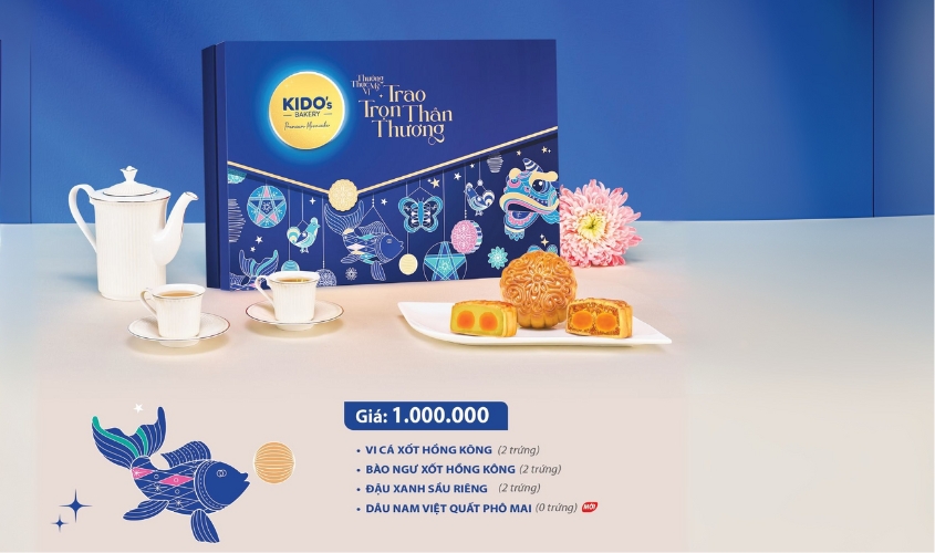 Hộp bánh trung thu KIDO’s Bakery Mỹ Vị Như Ý – Xanh (CB2)