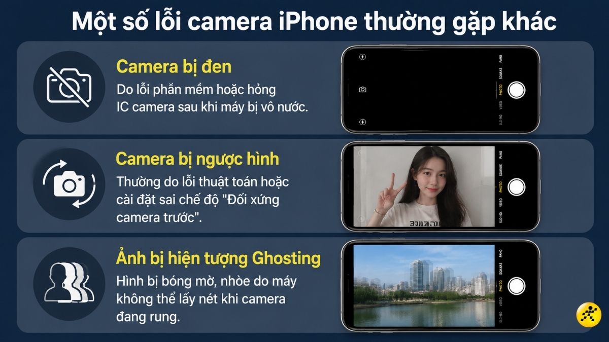 Một số lỗi camera iPhone thường gặp kh&aacute;c