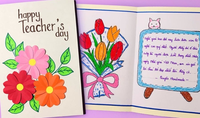 Mẫu thiệp 20/11 hình bông hoa