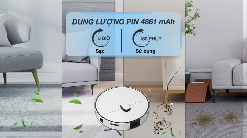 Bạn hãy sạc robot hút bụi lau nhà Samsung VR7MD96514G/SV đúng như hướng dẫn sử dụng để thiết bị hoạt động được hiệu quả