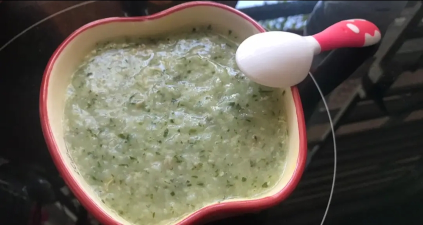 Hình minh hoạ cháo thịt bò mướp hương