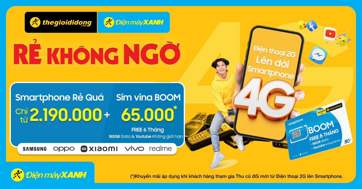 Rẻ Kh&ocirc;ng Ngờ - Smartphone Rẻ Qu&aacute; chỉ từ 2.19 triệu + SIM vina BOOM miễn ph&iacute; 6 th&aacute;ng data