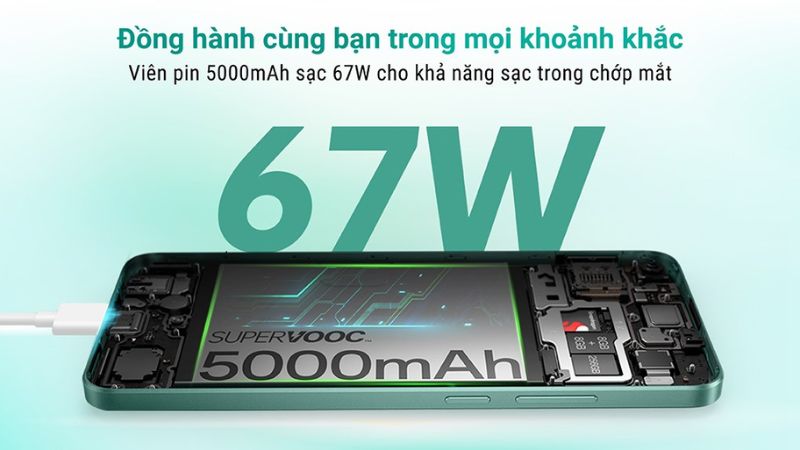 Pin 5000 mAh kèm sạc nhanh 67W Pin 5000 mAh kèm sạc nhanh 67W