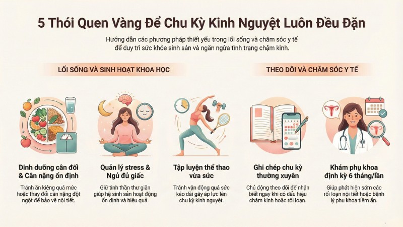 Những thói quen tốt giúp kinh nguyệt đều đặn Những thói quen tốt giúp kinh nguyệt đều đặn