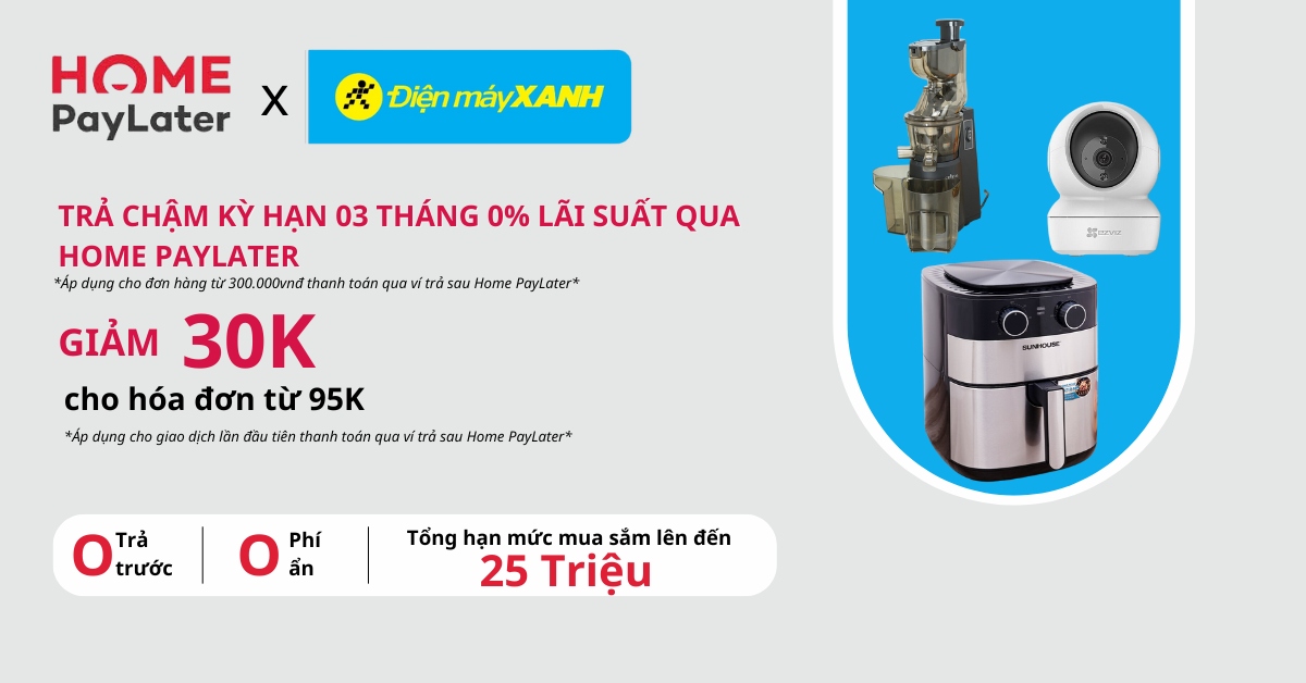 Thanh Toán Home Paylater Tại Website Điện Máy Xanh, Trả Chậm Kỳ Hạn 03 Tháng, Lãi Suất 0%