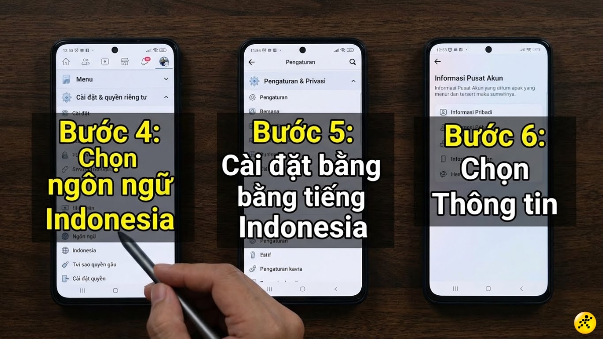 Chọn Informasi Pusat Akun hoặc Informasi Pribadi