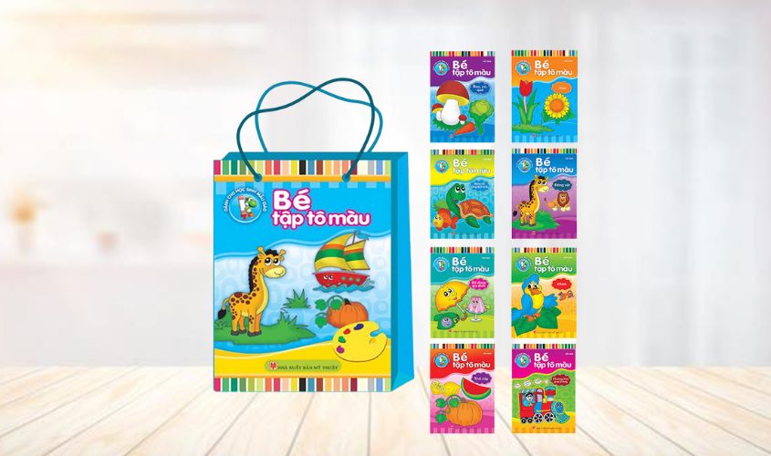 Bộ sách tập tô màu Minh Long (túi 8 cuốn)