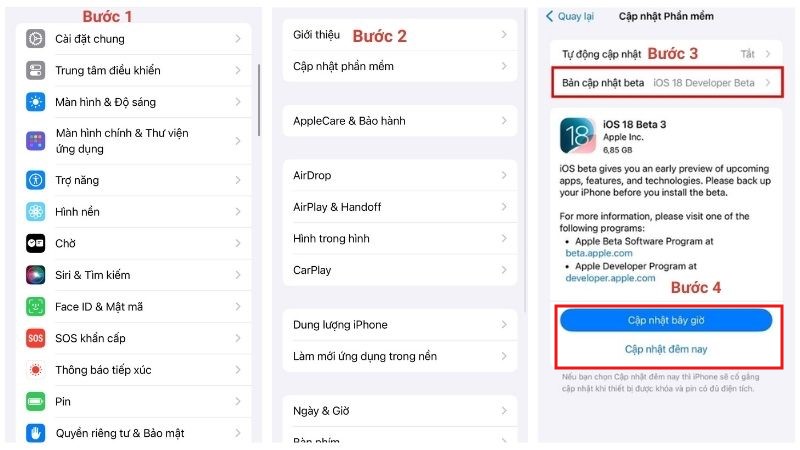 Cách cập nhật phiên bản iOS 18 beta