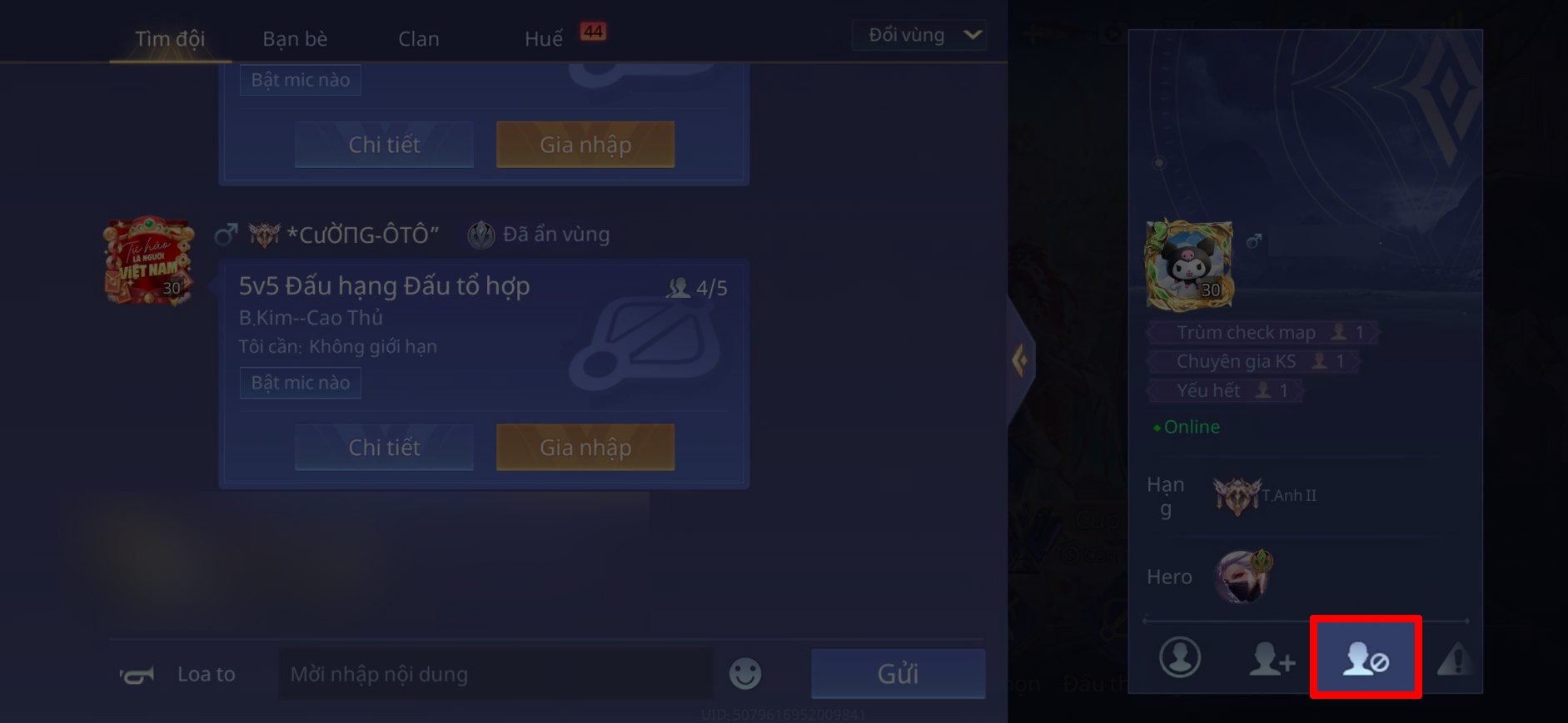 Cách chặn kết bạn trong Liên Quân Mobile Cách chặn kết bạn trong Liên Quân Mobile