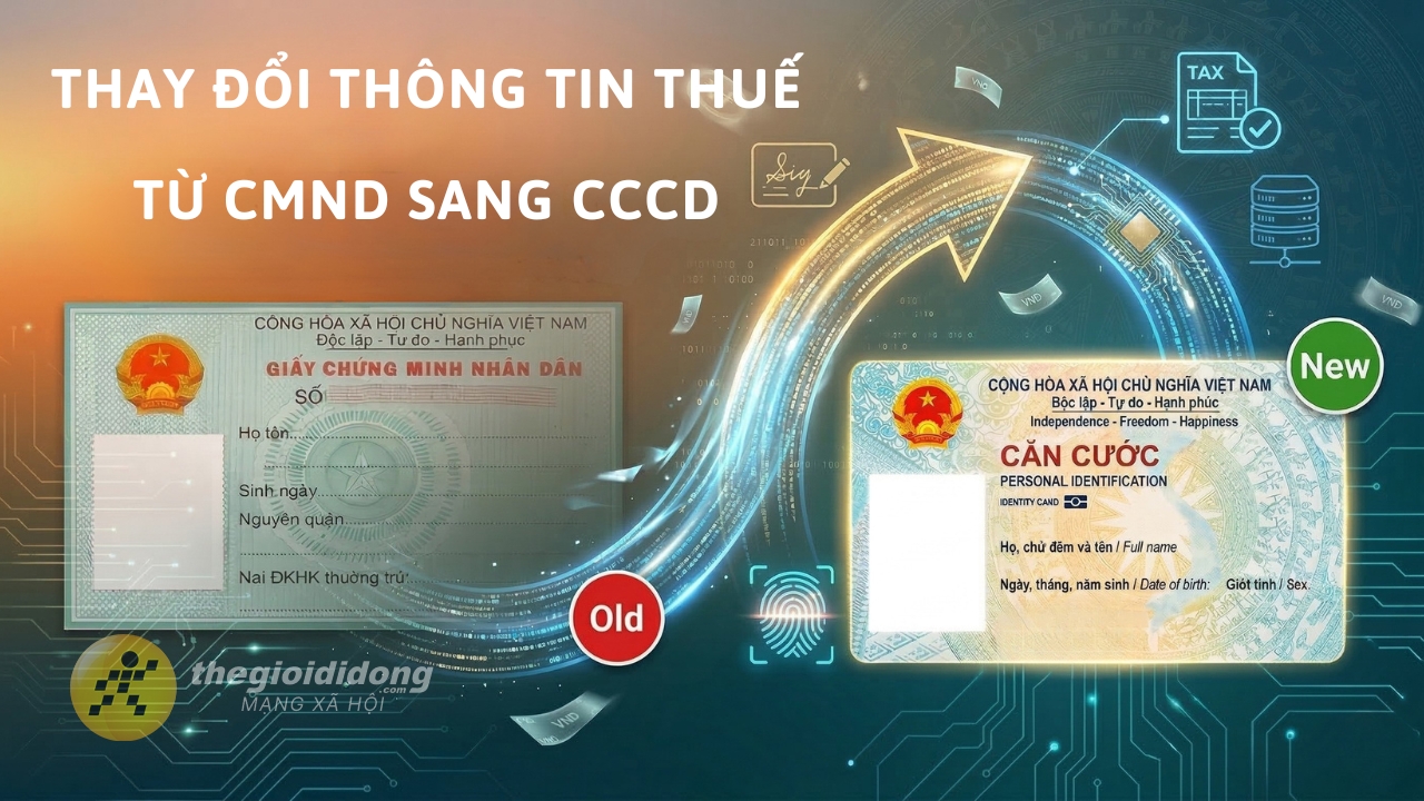 Cách đổi thông tin đăng ký thuế từ CMND sang CCCD online