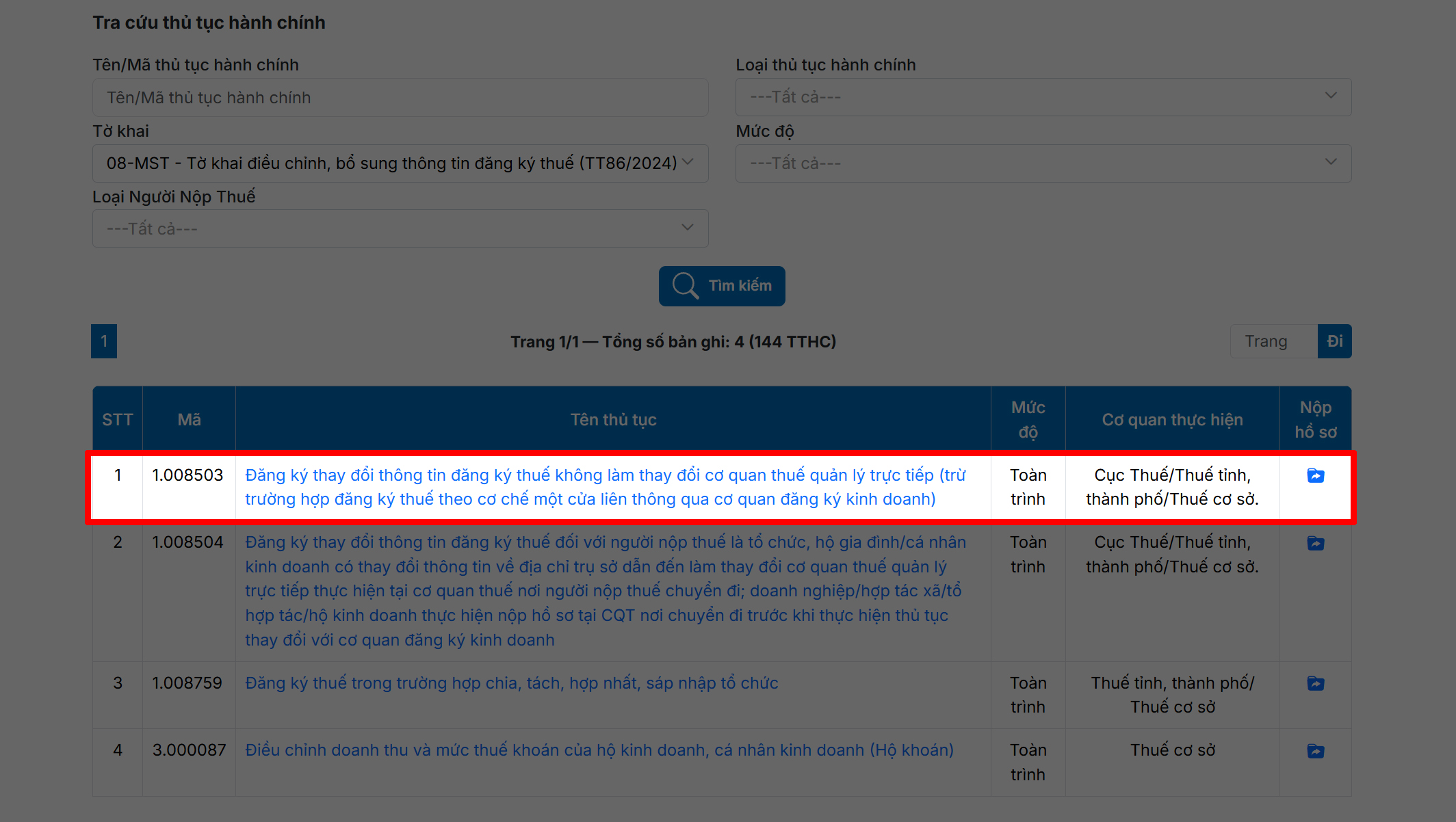 Cách đổi thông tin đăng ký thuế từ CMND sang CCCD online