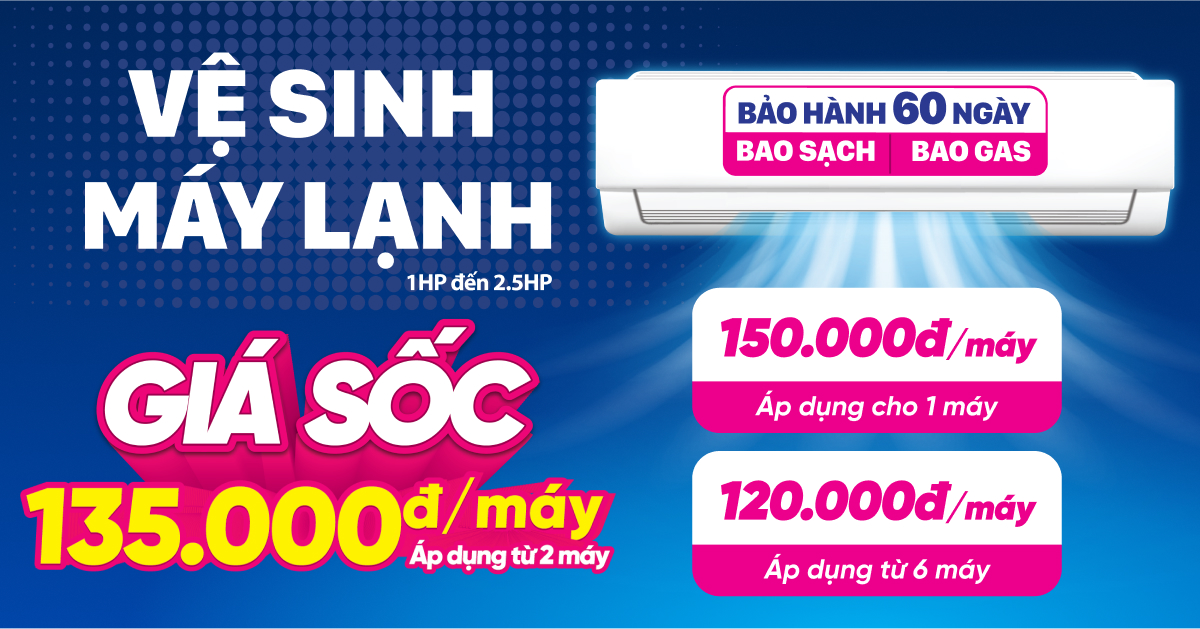 Vệ Sinh Máy Lạnh: Sạch Dàn Lạnh - Sạch Dàn Nóng - Sạch Không Khí - Giá Sốc Chỉ 150k, Giảm Thêm 10% Từ 2 Máy