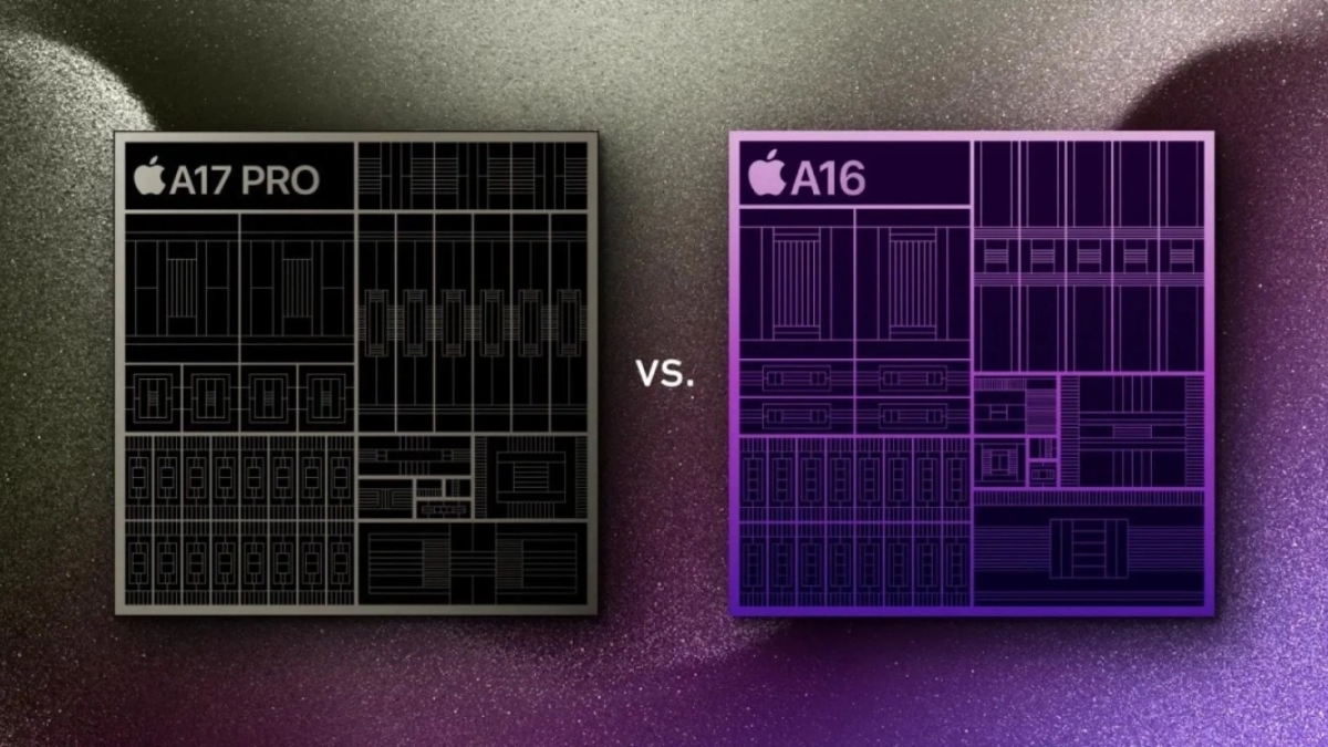 Chip A16 Bionic với chip A17 Pro