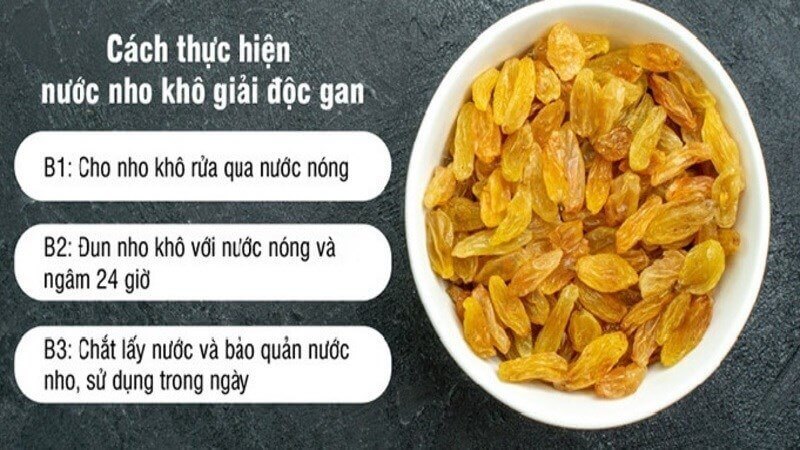 Lưu ý khi giải độc gan với nho khô