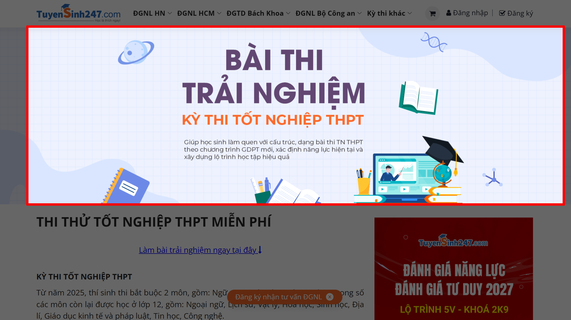cách thi thử tốt nghiệp THPT Quốc gia 2026