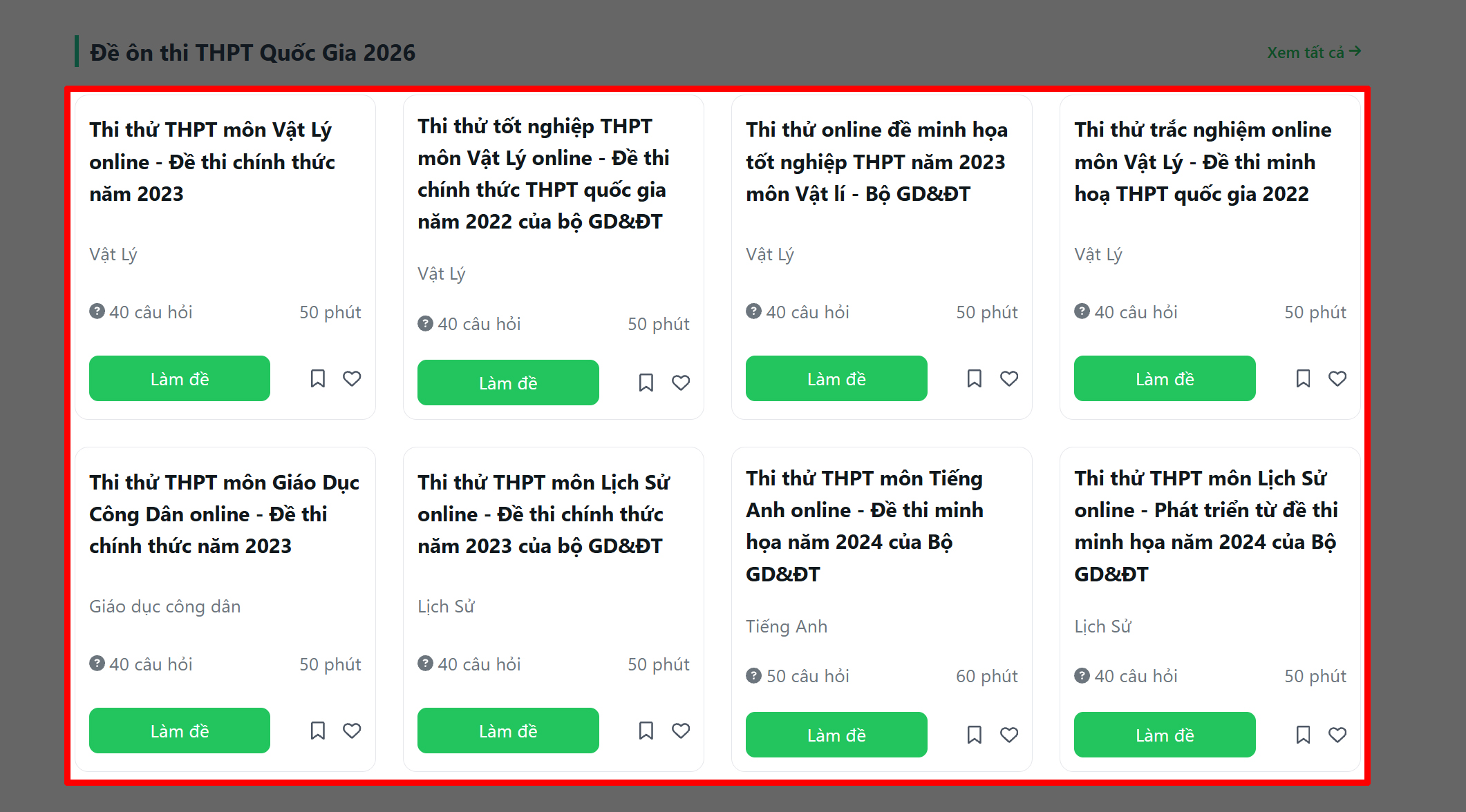 cách thi thử tốt nghiệp THPT Quốc gia 2026