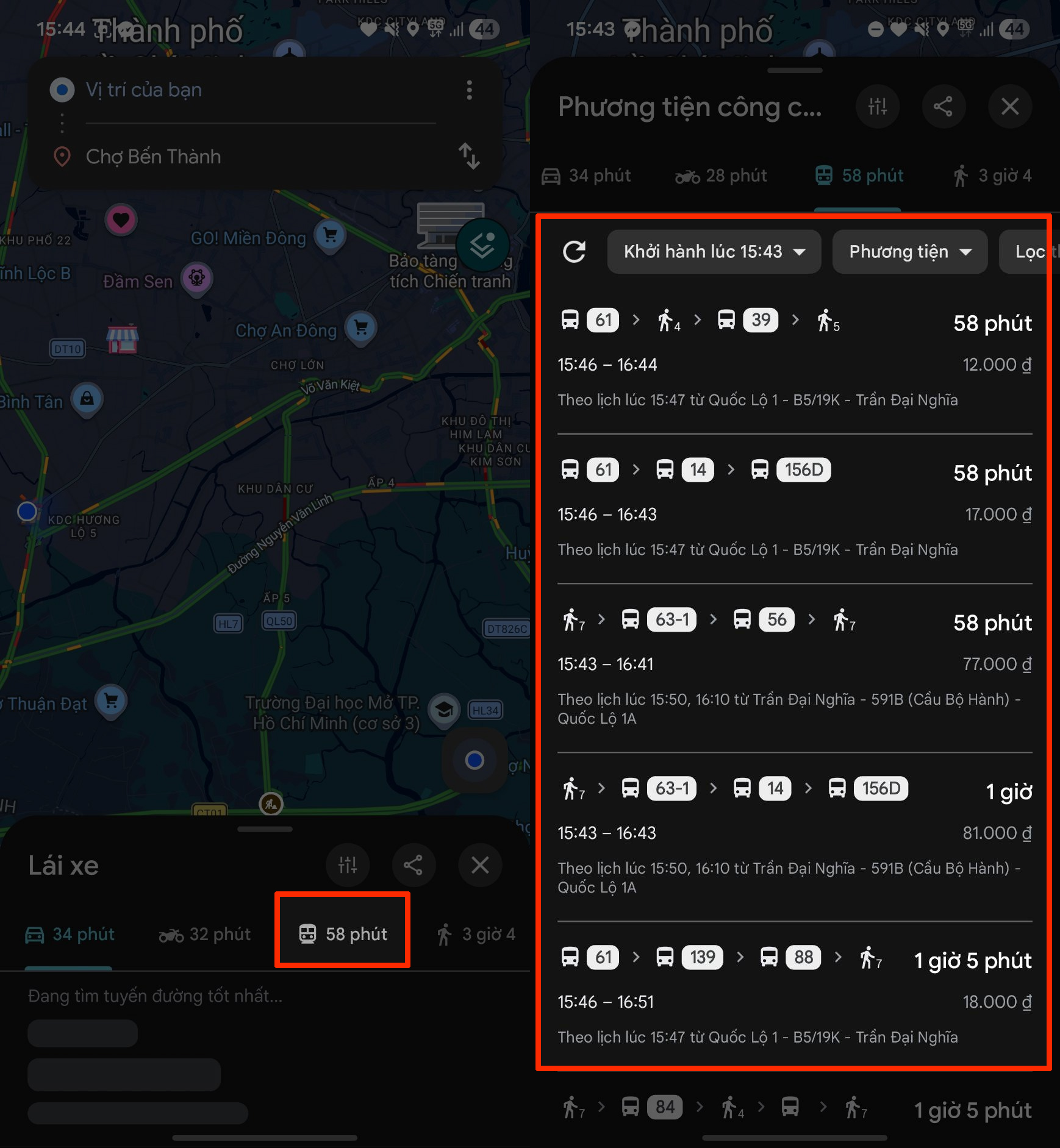 Cách tìm tuyến xe Bus trên Google Maps Cách tìm tuyến xe Bus trên Google Maps