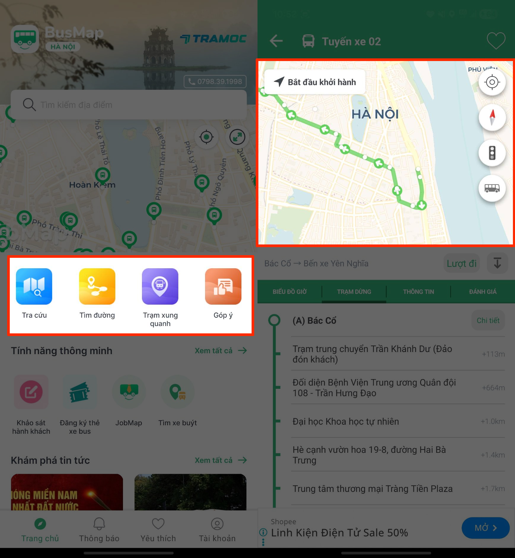Tìm tuyến xe Bus qua ứng dụng BusMap Hà Nội Tìm tuyến xe Bus qua ứng dụng BusMap Hà Nội