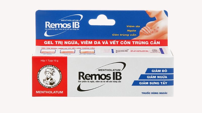 Gel Remos IB trị ngứa, vết côn trùng cắn, chàm, viêm da Gel Remos IB trị ngứa, vết côn trùng cắn, chàm, viêm da